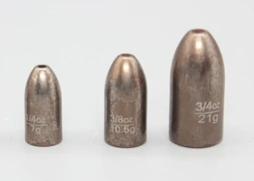 Sinker memancing aloi tungsten adalah 63% lebih berat daripada memimpin dan meningkatkan jarak pemutus sebanyak 30%!